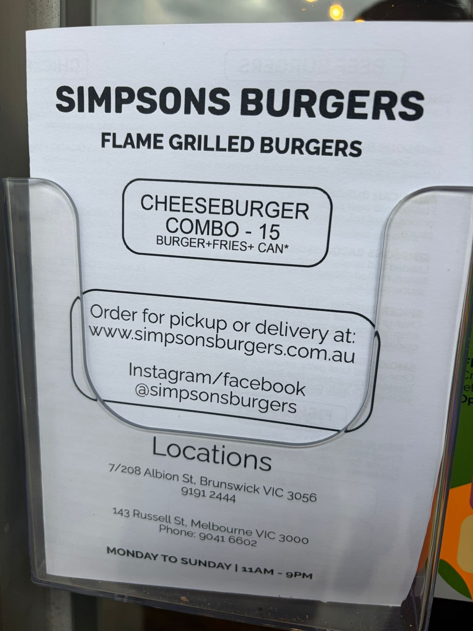 $15 Burger + Fries + Can