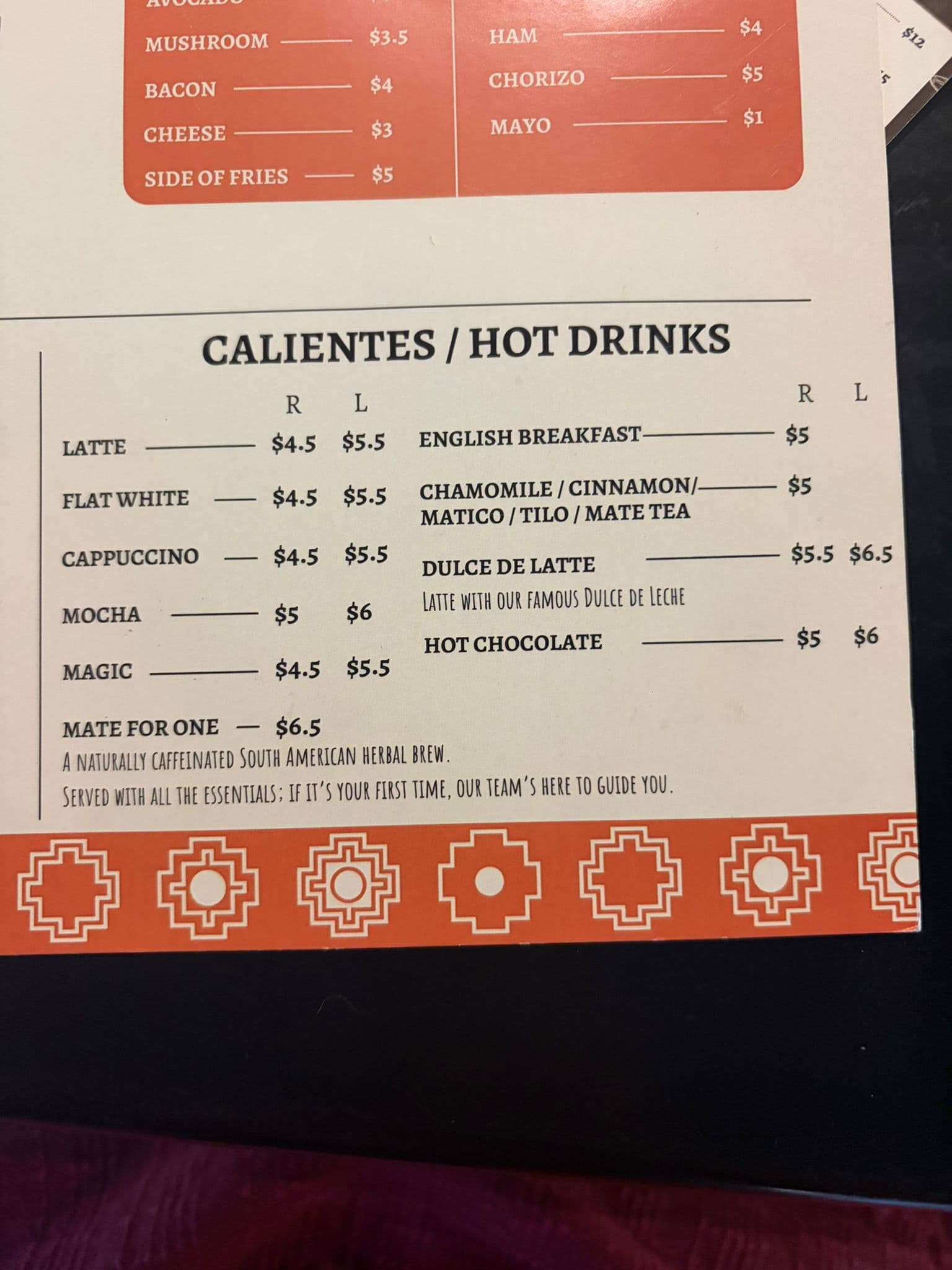$5.5 Large coffee